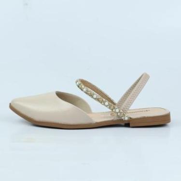 Imagem de Sapato Mississipi Slingback Bico Fino Salto Baixo Strass-Feminino