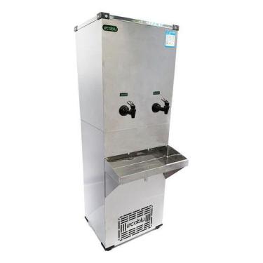 Imagem de Bebedouro industrial de agua gelada purificador de coluna em aço inox 