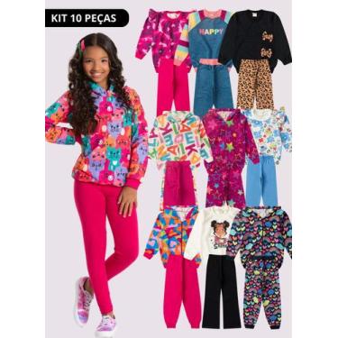 Imagem de Kit Sortido 10 Peças de Roupas Infantis Menina Inverno - 5 Conjuntos -