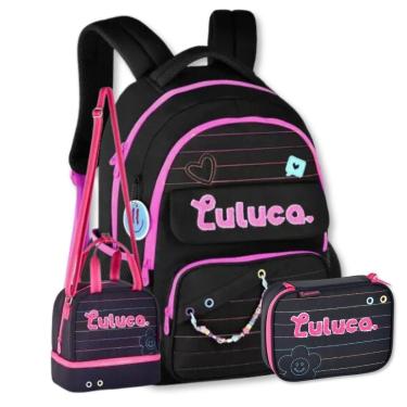 Imagem de Mochila Luluca Kit com Lancheira Térmica e Estojo Box Escolar-Feminino
