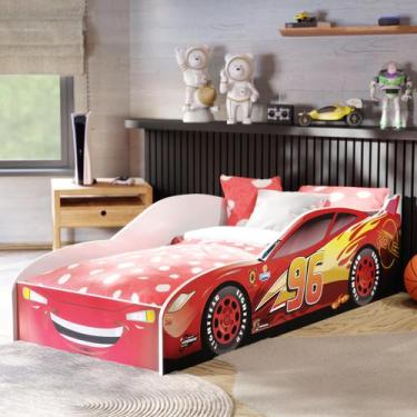 Imagem de Cama Carro Infantil Solteiro MDF com Colchão Cama Temática Corrida par