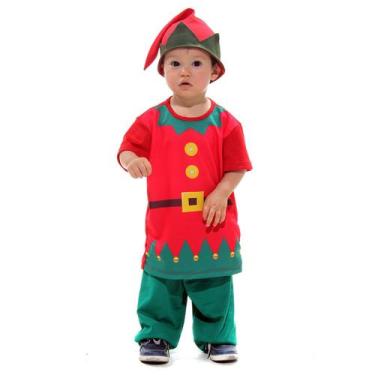Imagem de Fantasia Duende Natal Bebê com Capuz Decorado - Sulamericana, UNICA, M