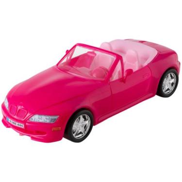 Imagem de Carrinho para Meninas Grande 46cm de Colocar Bonecas Rosa - Roma Brinq