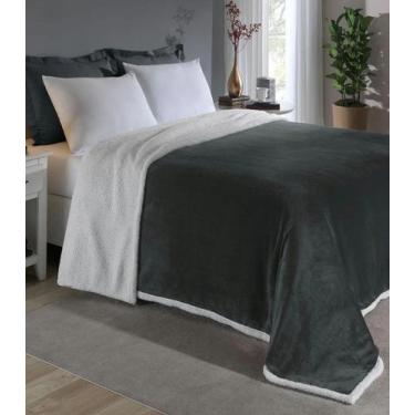 Imagem de Cobertor Sherpa Dupla Face Casal Lar E Lazer Cinza, UN, Cinza