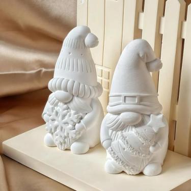 Imagem de Molde De Silicone 3D Do Papai Noel Abraçando Árvore E Floco De Neve Pa