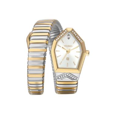 Imagem de Relógio Euro Feminino Ref: Eu2035zda/5k Bracelete Serpentes Bicolor