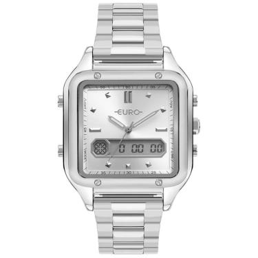 Imagem de Relógio Euro Feminino Ref: Eubj3890aav/4c Anadigi Retangular Prateado
