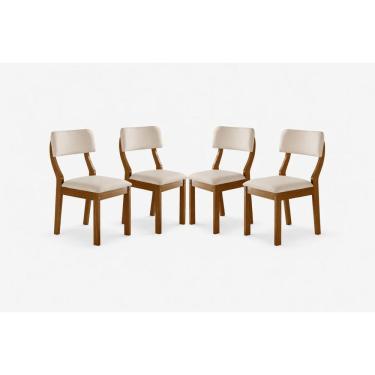 Imagem de Kit 4 Cadeiras Mesa de Jantar Estofada Sparta - Domus Móveis