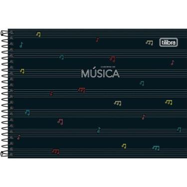 Imagem de Caderno Pequeno de Música Espiral Capa Dura 80 Folhas Tilibra, NOTAS M