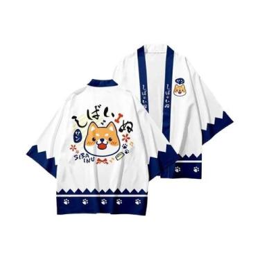 Imagem de Capa Cardigã Kimono 3D Estampada Anime Chuyin Com Manga Três Quartos H