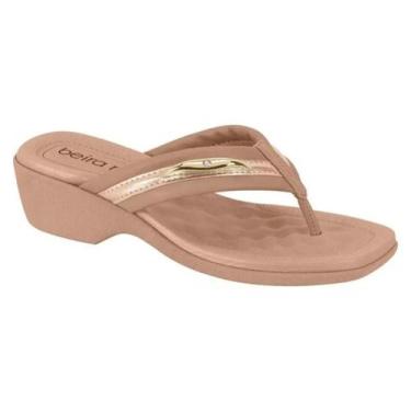 Imagem de Moleca Tamanco Feminina Nude Ouro Rosado Ortopédica -, 36, Nude ouro r