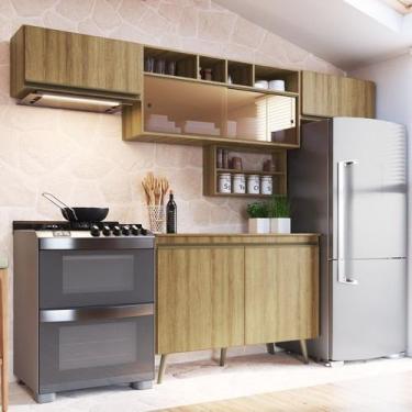 Imagem de Cozinha Compacta 5 Peças 6 Portas 2 Nichos Porta Tempero One - Gralar