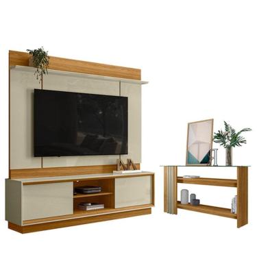 Imagem de Estante Home Theater Siena Sem Pés Com Aparador Frizz Cumaru Opala - Madetec