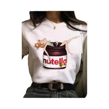 Imagem de Camiseta Feminina Com Estampa Nutella, Anos 90, Harajuku, Kawaii, Dese