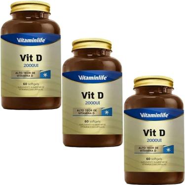 Imagem de Kit 3X Vit D 2000UI - 60 Softgels - Vitaminlife-Masculino