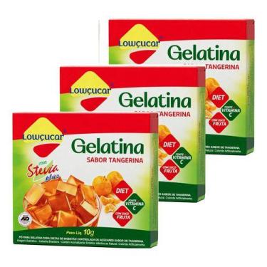 Imagem de Kit 3 Gelatina Pó Diet C/stevia Plus Tangerina Lowçucar 10gr