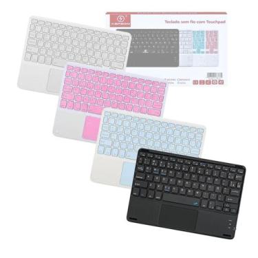 Imagem de Teclado Slim TOUCH Bluetooth BT Inteligente Tablet - Kapbom