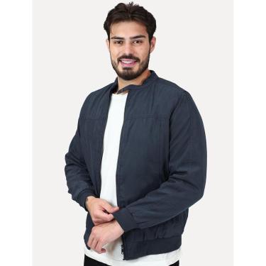 Imagem de Jaqueta Dixen Masculina Sarja Forrada Zíper Frontal Azul Marinho-Masculino