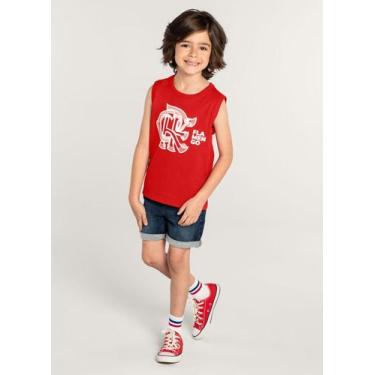 Imagem de Camiseta Regata Unissex Flamengo Infantil Brandili, Vermelho, 16