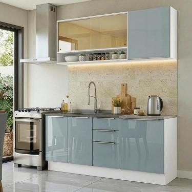 Imagem de Armário de Cozinha Compacta 180 cm Branco/Cinza Lux Madesa 04