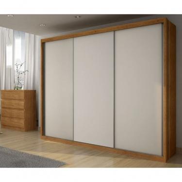 Imagem de Guarda Roupa Casal 3 Portas 6 Gavetas - Paradizzo Gold-cumaru Off White - Móveis Novo H...
