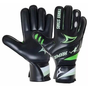 Imagem de Luva Goleiro Three Stars Keeper Campo Juvenil, 7, Preto
