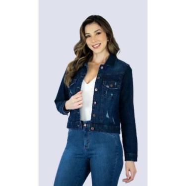Imagem de Jaqueta Jeans Feminina Muito Mais Ref. 0253, Azul, M