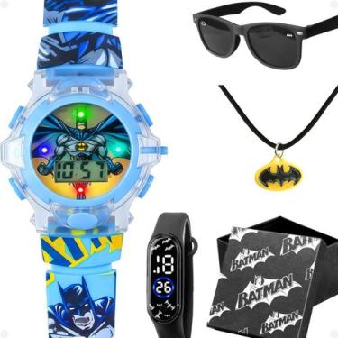 Imagem de Relogio Digital Menino Azul Infantil silicone azul luz proteção uv esp