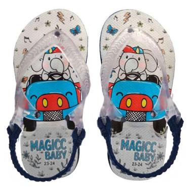 Imagem de Chinelo Menino Bebê Sandália Elefante Carrinho Magicc Baby, 21/22