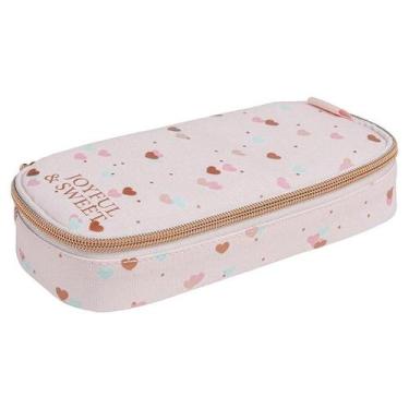 Imagem de Estojo Escolar Infantil Minibox Académie Coração Metalizado Rosa - Til