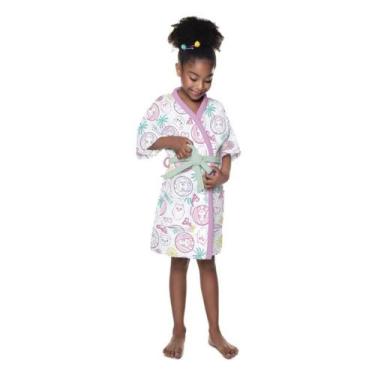 Imagem de Roupão Felpudo Infantil Quimono Estampado Lepper (PP) - Barbie, M