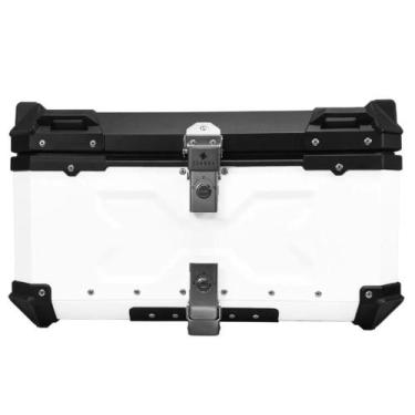 Imagem de Bau traseiro de moto aluminio 60 l t-x tronos branco e preto