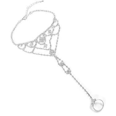 Imagem de Tornozeleira Feminina Com Strass E Corrente Para Os Dedos Dos Pés, Joi