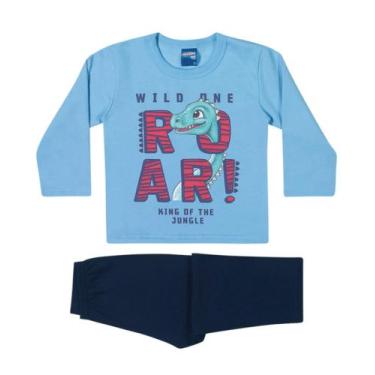 Imagem de Conjunto Moletom Bebe Dino - Duduka - Elian - WRK, Azul marinho, 1