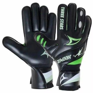 Imagem de Luva de goleiro three stars keeper juvenil -, M, Preto