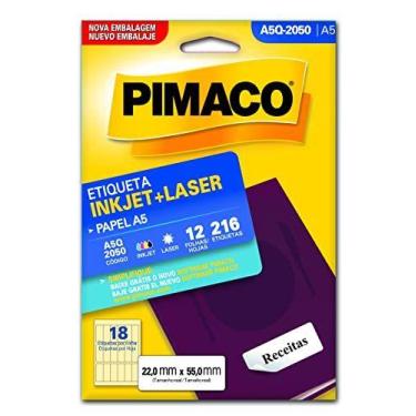Imagem de Etiqueta A5 A5Q-2050 12 Fls 22,0 X 55,0 Mm - PIMACO