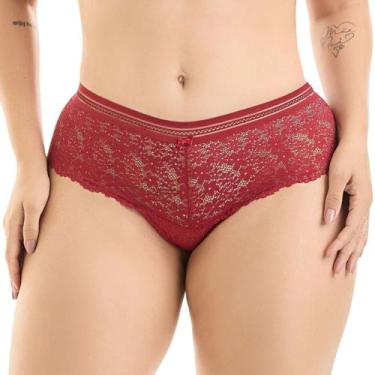 Imagem de Calcinha Pala Feminina Renda E Tule Plus Size Vi Lingerie, G, Divino