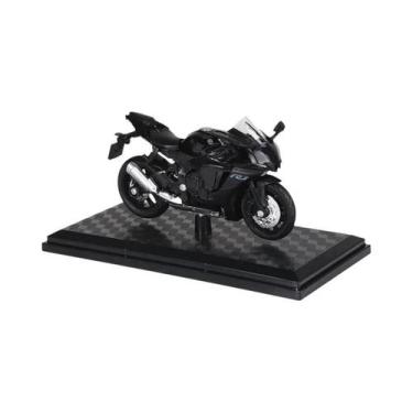 Imagem de Miniatura De Moto Hayabusa GSX1000R R1 Em Liga Escala 1:18 Com Pneus D