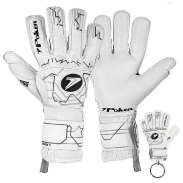 Imagem de Luva de Goleiro Profissional Poker Champion 9, Branco, 9