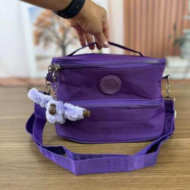 Imagem de Bolsa Térmica Feminina Marmita Almoço Viagem Alça Transversal Impermeá