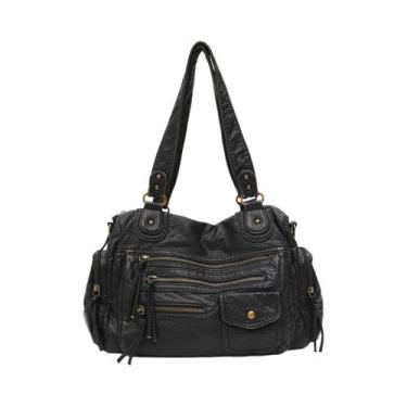 Imagem de Bolsa De Ombro Vintage Em Couro PU Para Mulheres, Unissex, Com Bolsos 