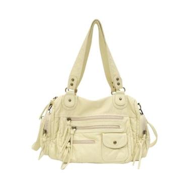 Imagem de Bolsa De Ombro Vintage Em Couro PU Para Mulheres, Unissex, Com Bolsos 