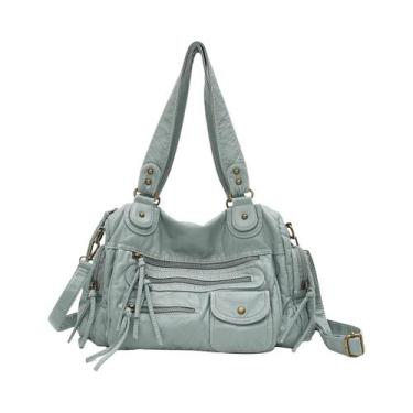 Imagem de Bolsa De Ombro Vintage Em Couro PU Para Mulheres, Unissex, Com Bolsos 