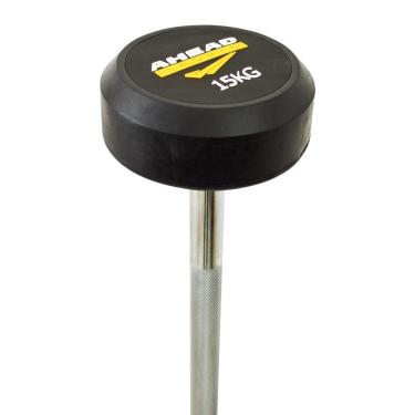 Imagem de Barra Reta Montada 15Kg Preto e Amarelo Ahead Sports As3009