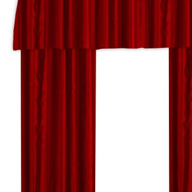 Imagem de Veratex The Braxton Collection Estilo Contemporâneo 100% Poliéster Construção Sala de Estar Estilo Argola Fechador Janela Valance, Merlot