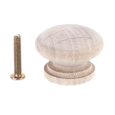 Imagem de 20 pcs de madeira natural gaveta gaveta puxe alças com parafusos botões de porta de guarda-roupa YYDFPIIA