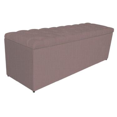 Imagem de Calçadeira Estofada Liverpool 160cm Queen Size Linho Rosê