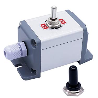 Imagem de Twidec Interruptor De Alternância Momentâneo De Balancim Resistente 16A 250V Spdt 3 Posições 3 Pinos (Ligado)-Desligado (Ligado) Interruptor Preto Impermeável Com Concha De Metal Ten-123-Box-Mzh