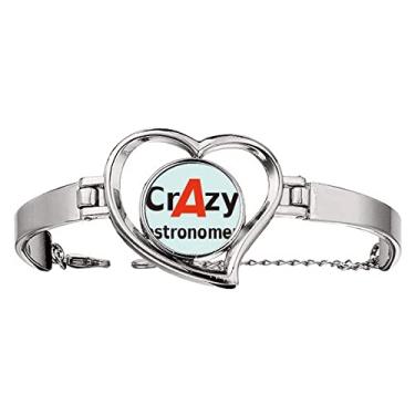 Imagem de N/A N/A Bracelete Breve Best Cool Crazy Astronomer Occupation Coração Joia Pulseira de Arame, medium, metal
