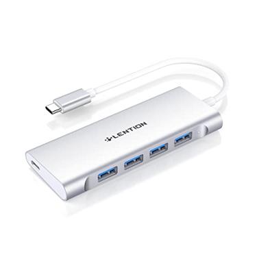 Imagem de LENTION USB C Hub com 4x USB 3.0, Carregamento Tipo C Compatível com MacBook Pro 2016-2023, Novo Mac Air/Surface, Chromebook, Adaptador Multiporta Tipo C Driver Stable (CB-C31, Prata)